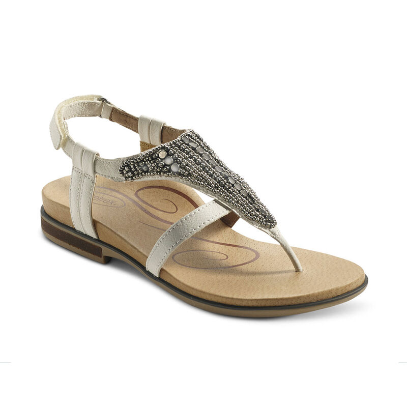 Aetrex Womens Sheila Sandals White Beige - 8W1K6hPt7